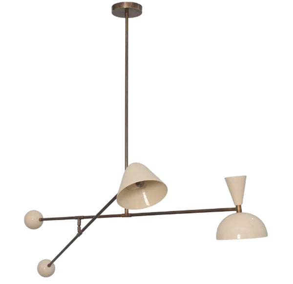 2 Light Contrerball Modern Contemporary Brass