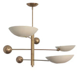 3 Light Pendant Mid Century Modern Raw Brass