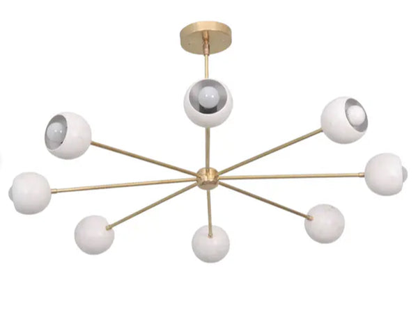 8 Light Modern Raw Brass chandelier light Fixture