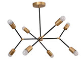 8 Light Mid Century Brass Sputnik chandelier light