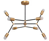 8 Light Mid Century Brass Sputnik chandelier light