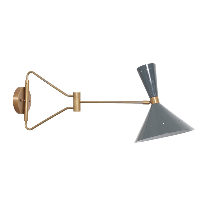 Nonna Adjustable Swing Arm Brass Wall Light