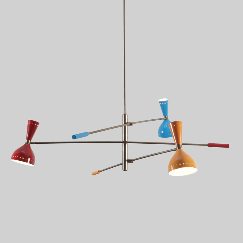 Diabolo 3 Arm Chandelier In Style Of Stilnovo