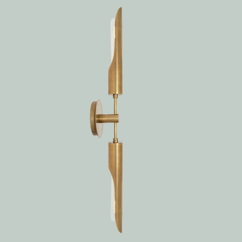 Brass Double Shade Counterbalance Wall Sconce