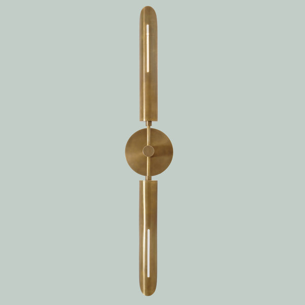 Brass Double Shade Counterbalance Wall Sconce