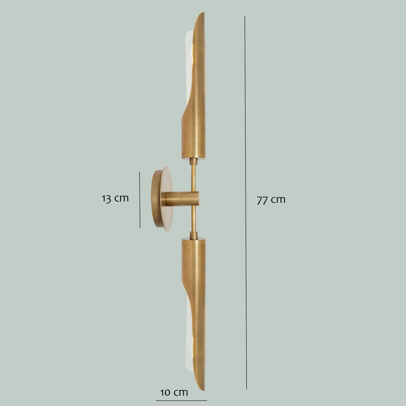 Brass Double Shade Counterbalance Wall Sconce