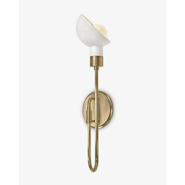 Brass Contemporary Wall lamp with white shade Sconce