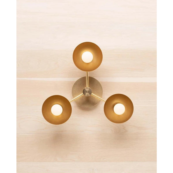 Triple Brass Dome Wall Sconce Lamp Lighting Fixture