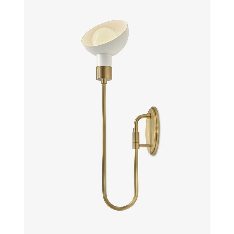 Brass Contemporary Wall lamp with white shade Sconce