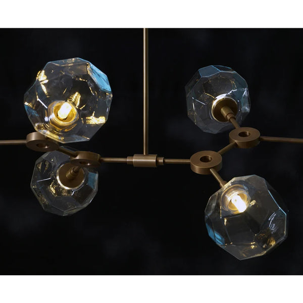 Contemporary 6 Lights Globe Branch Brass Chandelier LED Chandelier