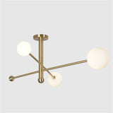 Modern 3 Globe Linear Sputnik Chandelier