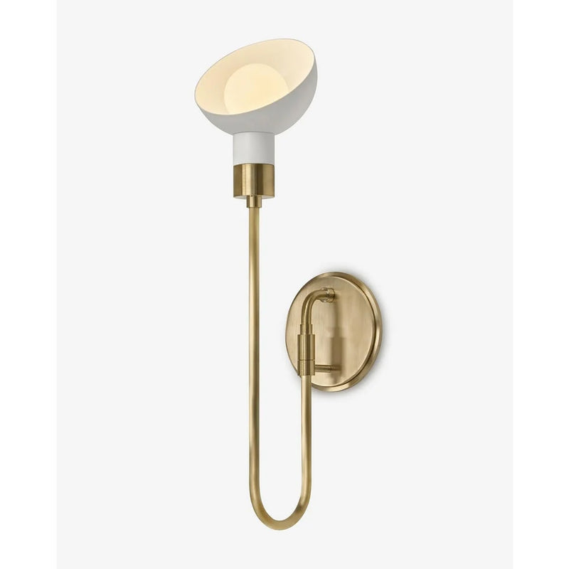 Brass Contemporary Wall lamp with white shade Sconce