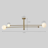 Modern 3 Globe Linear Sputnik Chandelier