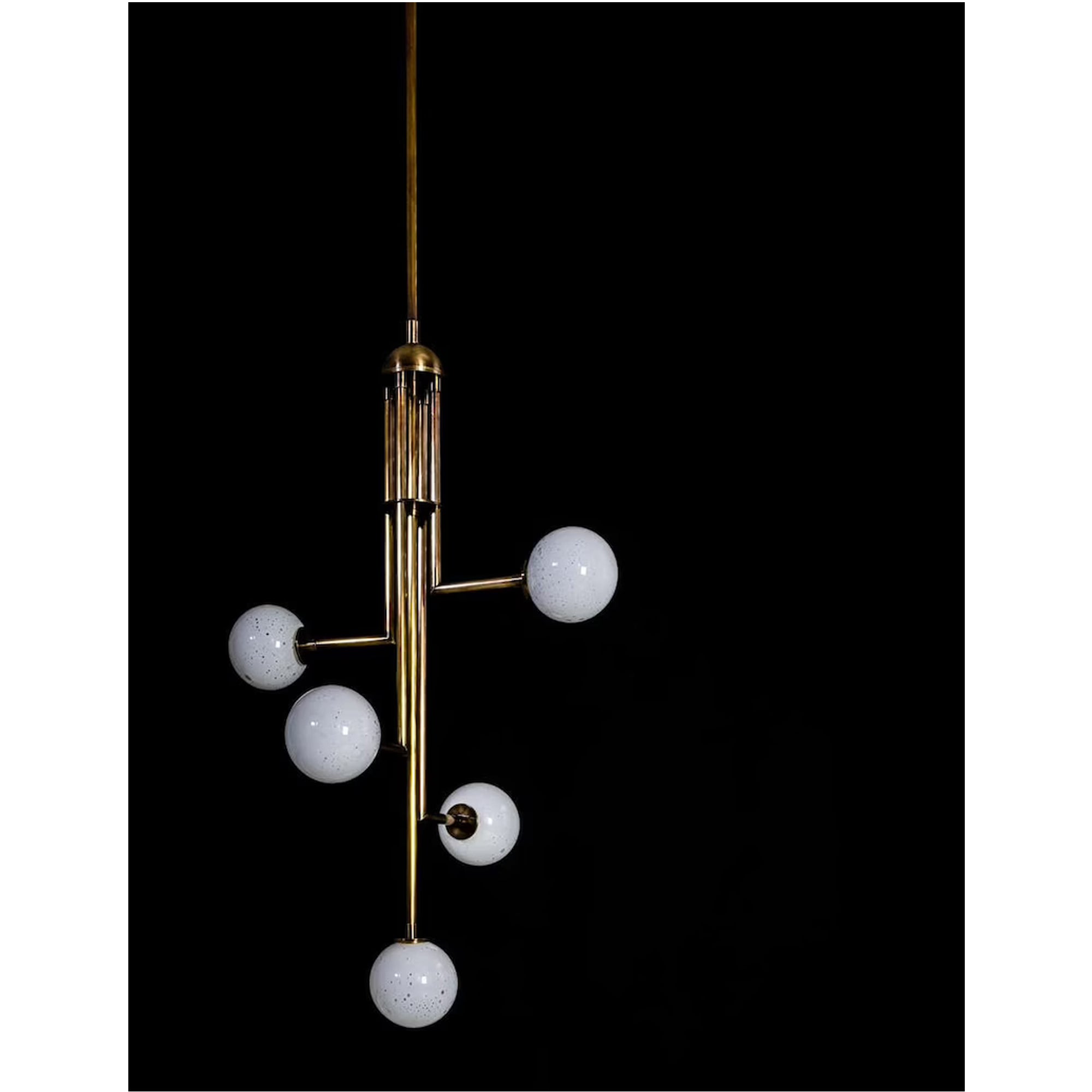 Modern Brass 5 Arm Lights Globe Branch Brass Chandelier – Enchant Lighting