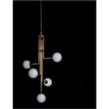 Modern Brass 5 Arm Lights Globe Branch Brass Chandelier