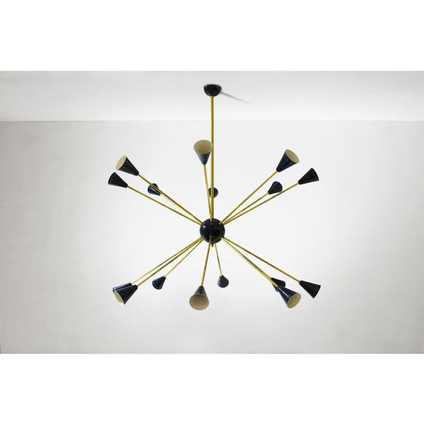 Stilnovo Style Modern Brass 16 Lights Sputnik Chandelier Lighting Fixture