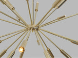 Mid Century Style 24 Arms Brass Sputnik Chandelier Light Fixture