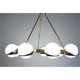 Contemporary 9 Spheres Modern Brass Round Chandelier