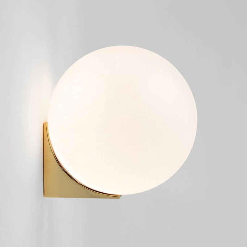 Modern Brass 1 Glass Globe Light Wall Sconce Beside Wall Sconce