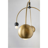 Modern Brass 6 Lights Globe Shade Willow Chandelier