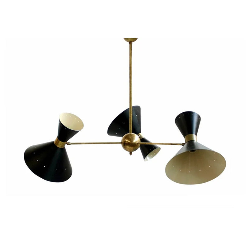 Stilnovo Style Modern Brass 6 Lights Sputnik Chandelier Lighting Fixture