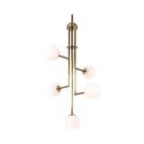 Modern Brass 5 Arm Lights Globe Branch Brass Chandelier