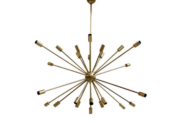 Mid Century Style 24 Arms Brass Sputnik Chandelier Light Fixture stilvono style