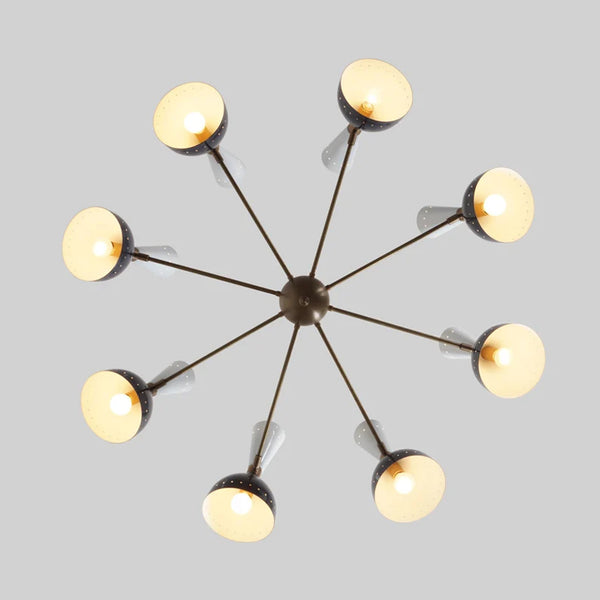 Stilnovo Style Modern Brass Sputnik Chandelier 16 Light Chandelier 38" D