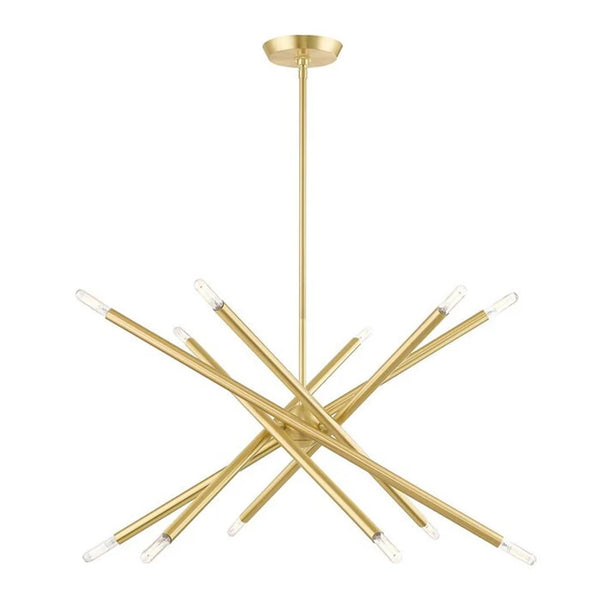 Edensor-12 Brass Sputnik Starburst Chandelier Light Fixture