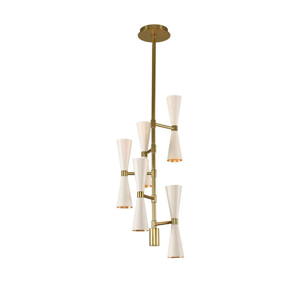 Contemporary 10 Lights Modern Brass Stacked Chandelier Pendant Light