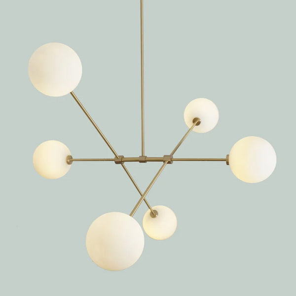 Contemporary 6 Lights Articulating Rotational Globe Ceiling Pendant Sputnik Chandelier Lighting Fixture