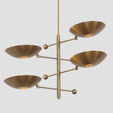 Mid Century Style 4 Lights Modern Brass Sputnik Light Disk Chandelier