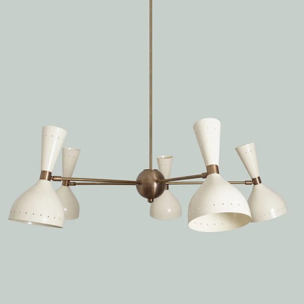 Stilnovo Style 5 Arms Modern Brass Sputnik Chandelier