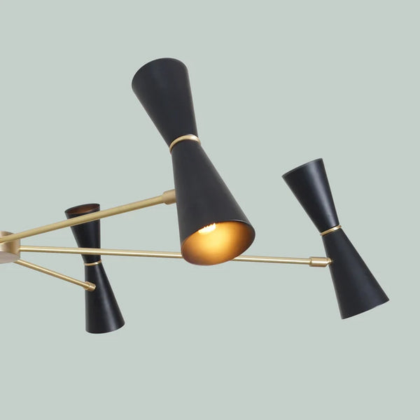 Large Mid-Century inspired design with dual LED lamping Sputnik Chandelier