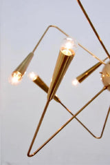 Contemporary Star 8 Arms Brass Sputnik Chandelier Light Fixture