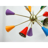 Stilnovo Style Modern Brass 12 Lights Multicolor Sputnik Chandelier Lighting Fixture