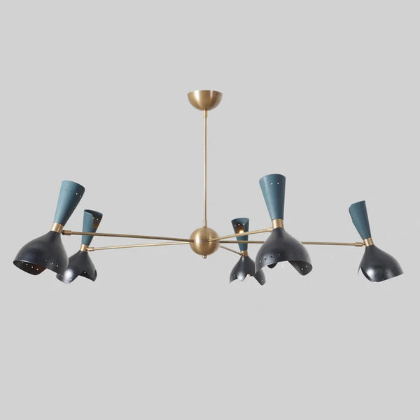 Stilnovo Style 5 Arms Modern Brass Sputnik Chandelier