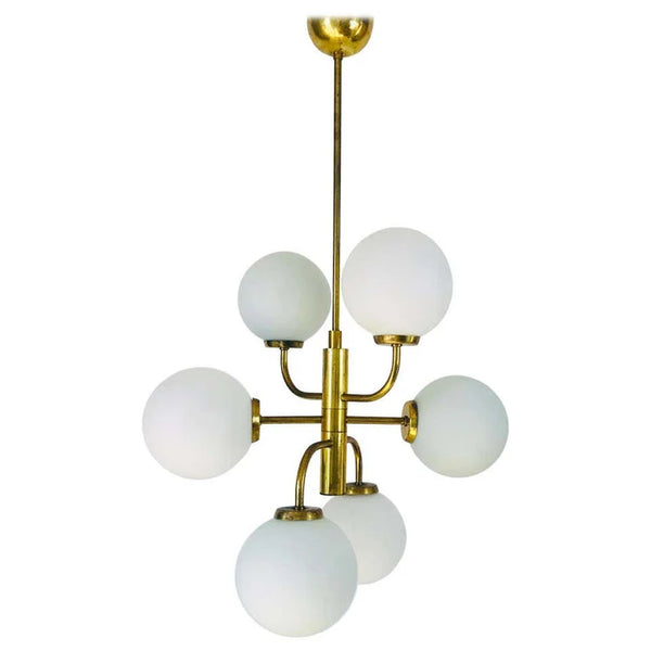 Modern Brass 6 Lights Globe Space Chandelier Sputnik Chandelier