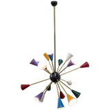 Stilnovo Style Modern Brass 16 Lights Multicolor Sputnik Chandelier Lighting Fixture