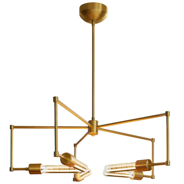 Contemporary 5 Arms Brass Sputnik Edison Chandelie