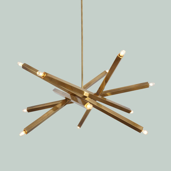 Contempopary Modern Brass 12 Lights Roost Chandelier Light Fixture