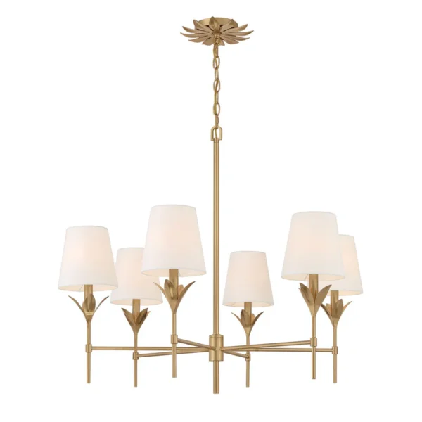 Broche 32'' Antique Gold Chandelier
