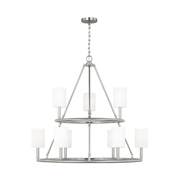 Drew & Jonathan Egmont Extra Large Chandelier in Brushed Steel