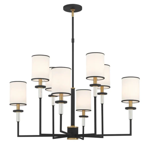 Hatfield 33.25'' Black Forged + Vibrant Gold Chandelier Black