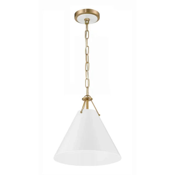 Xavier 12'' Vibrant Gold Pendant White