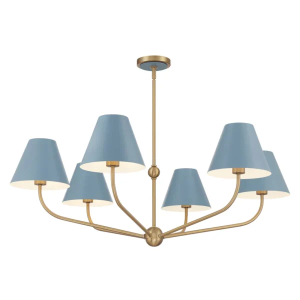 Xavier 40'' Vibrant Gold + Blue Chandelier Blue
