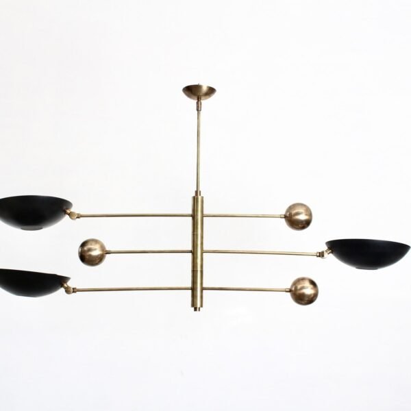 3 Light Pendant Mid Century Modern Raw Brass Sputnik chandelier light Fixture