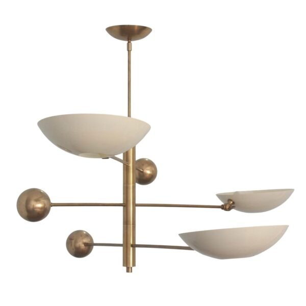 3 Light Pendant Mid Century Modern Raw Brass Sputnik chandelier light Fixture
