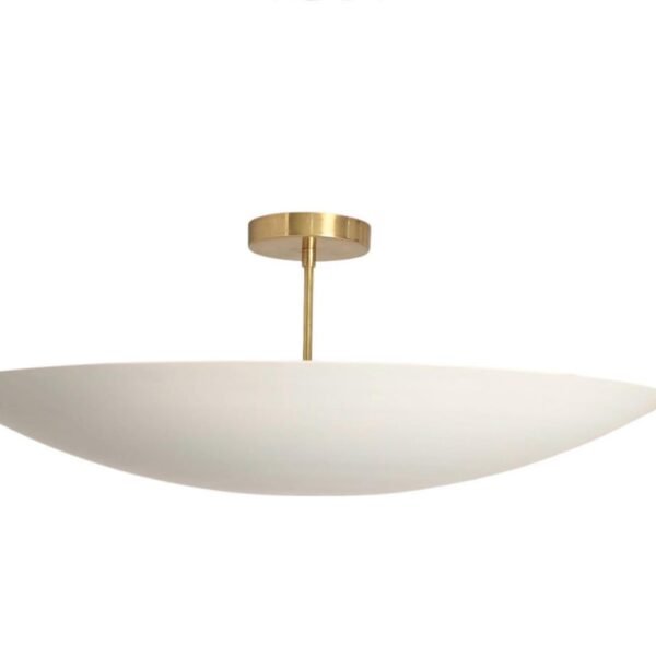 Raw Brass Sputnik Chandelier: Mid Century Modern 6-Light Fixture