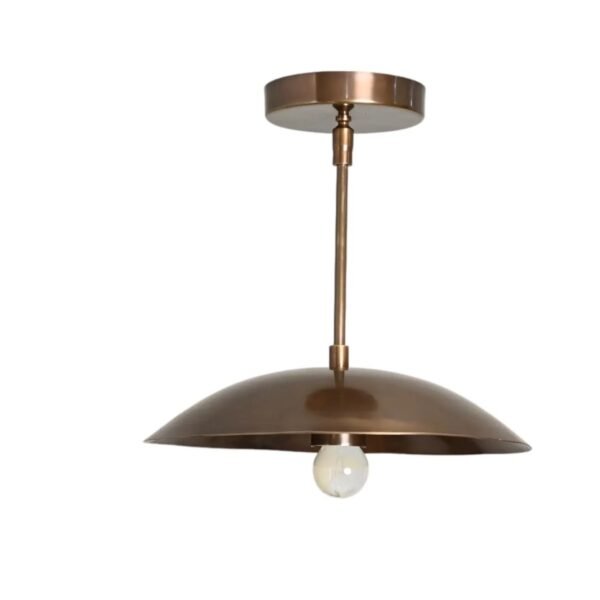 Mid Century Sputnik Chandelier: Raw Brass Flush Mount Pendant Light